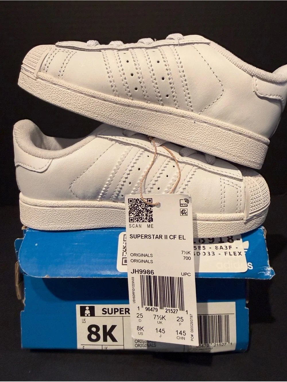 adidas Kids White Superstar Sneakers